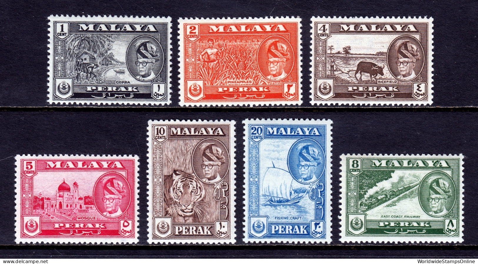 Malaya (Perak) - Scott #127//133 - MNH - SCV $8.20 - Perak