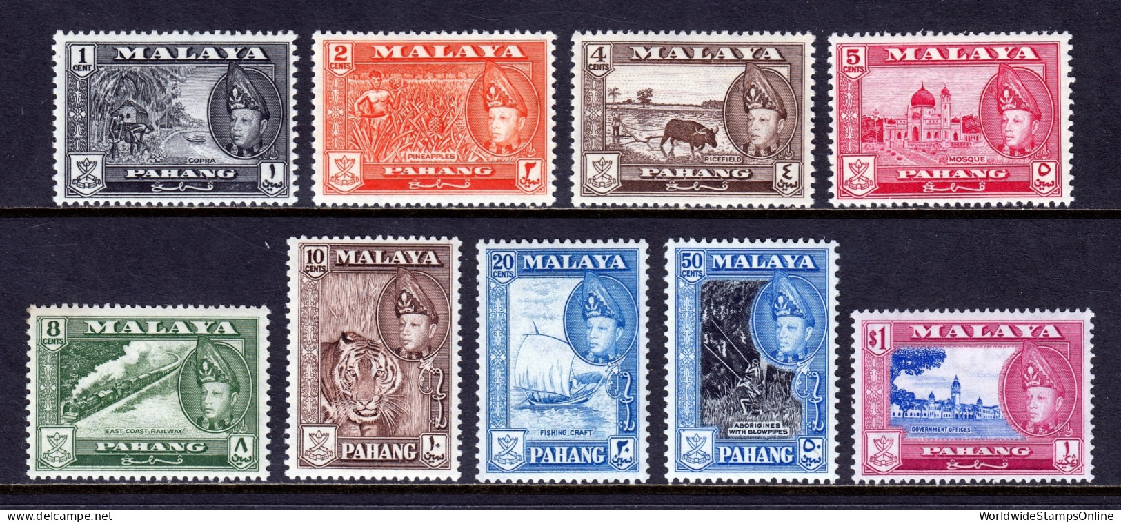 Malaya (Pahang) - Scott #72//80 - MNH/MH - Short Set - SCV $18 - Pahang