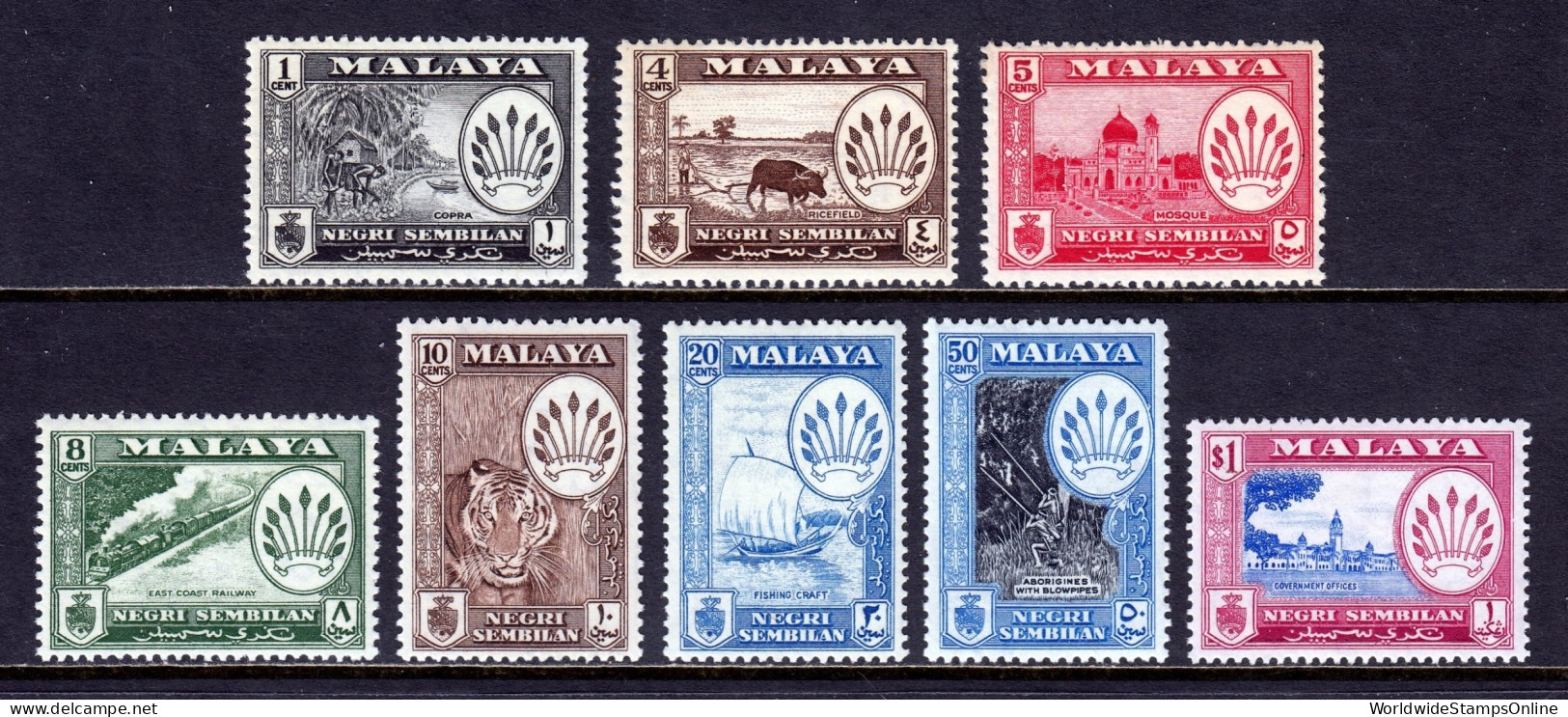 Malaya (Negri Sembilan) - Scott #64//72 - MNH/MH - Short Set - SCV $10 - Negri Sembilan