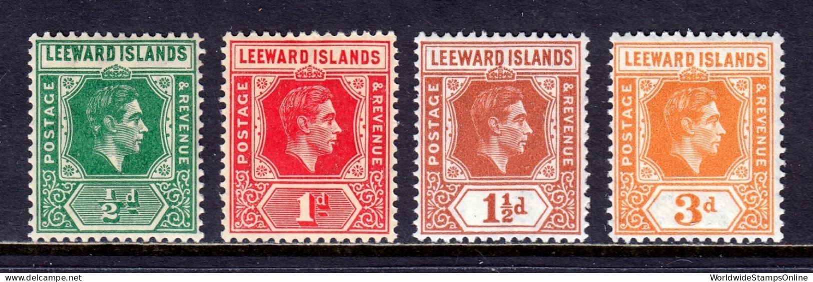 Leeward Islands - Scott #104//109 - MNH - Gum Toning #104, 105 - SCV $16 - Leeward  Islands