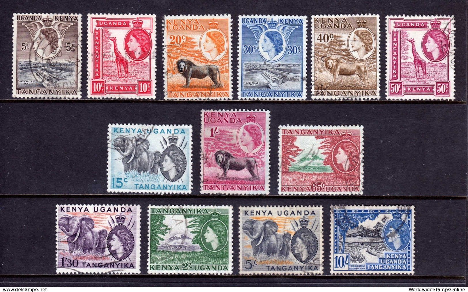 KUT - Scott #103//116 - Used - See Description - SCV $16 - Kenya, Oeganda & Tanzania