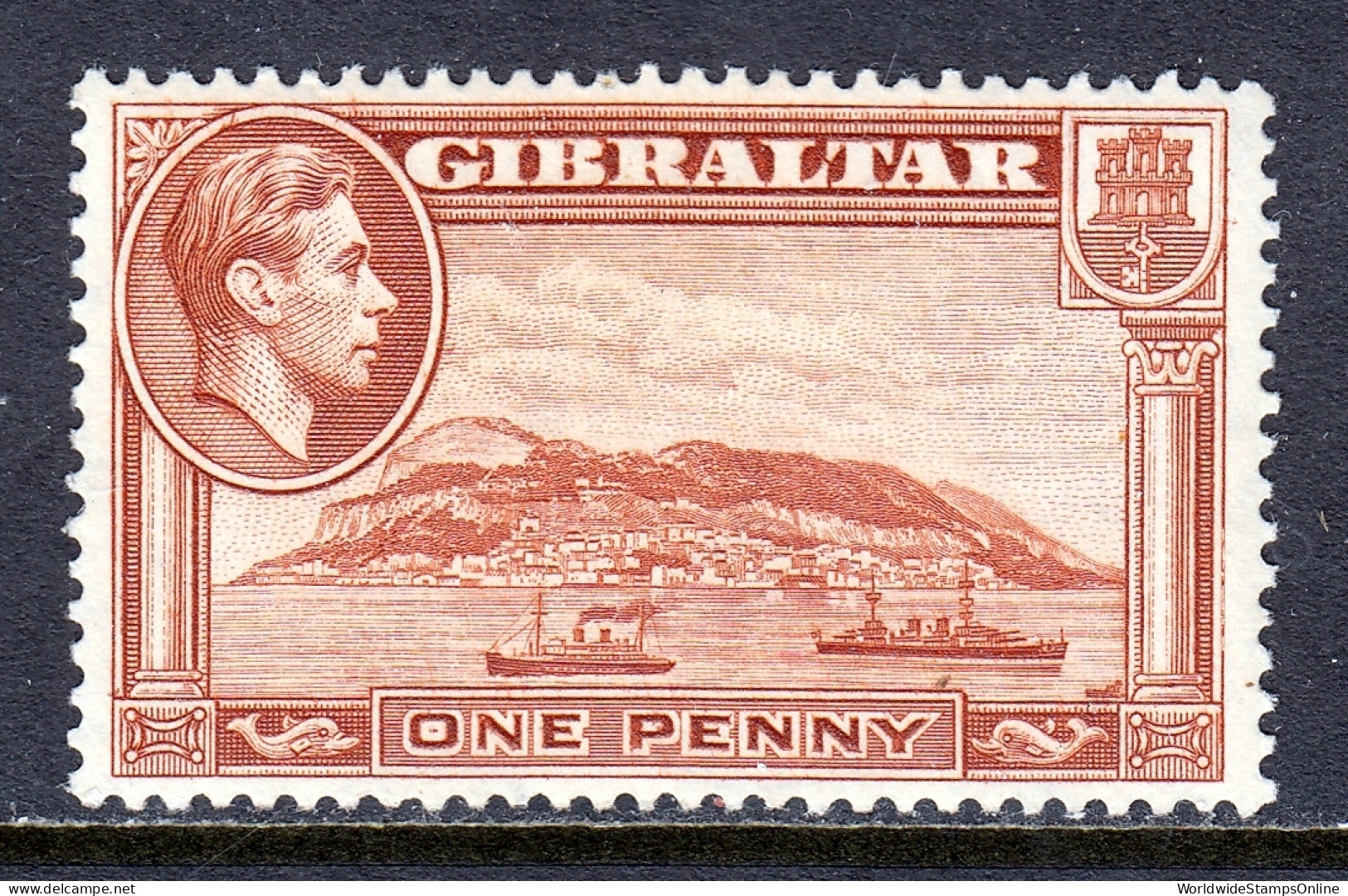 Gibraltar - Scott #108b - MH - P13½ - SCV $20 - Gibraltar