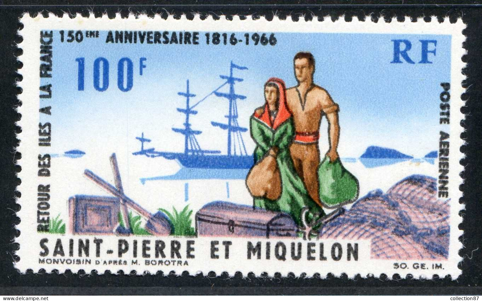 REF 086 > SAINT PIERRE Et MIQUELON < PA N° 36 * < Neuf Ch Voir Dos - MH * < SPM Poste Aérienne - Aéro  Air Mail - Unused Stamps