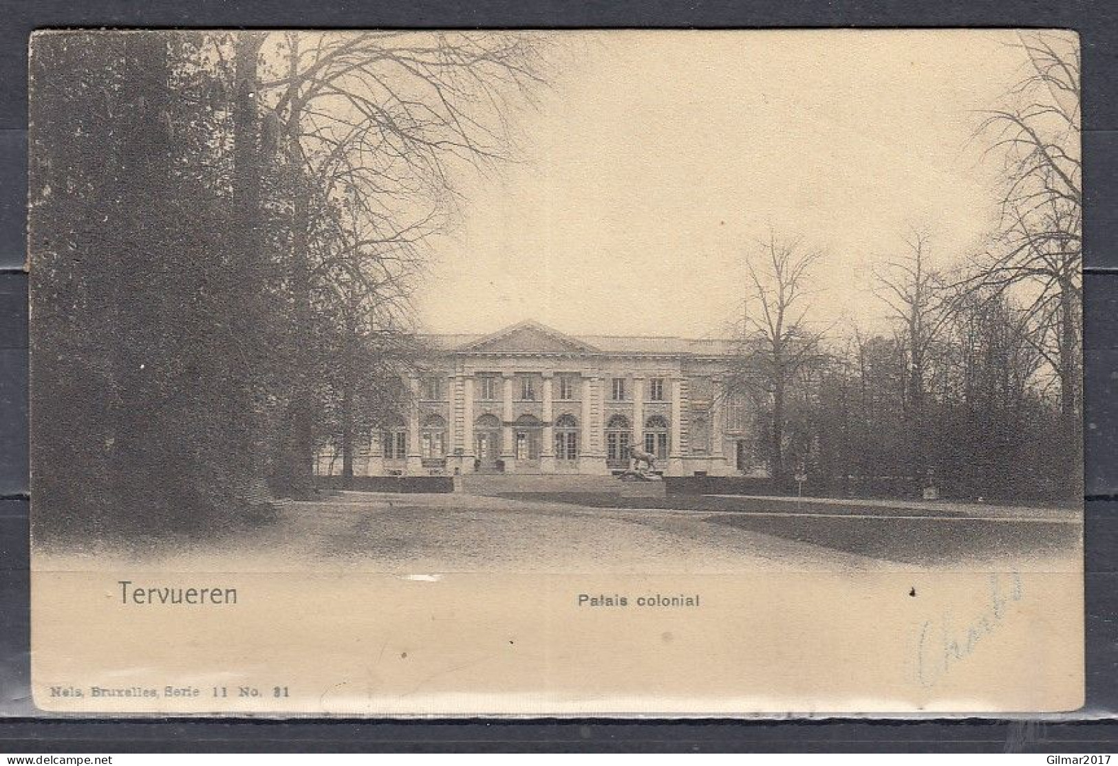 Postkaart Van Bruxelles Depart Naar Bruxelles Met Langstempel Tervueren - Langstempel