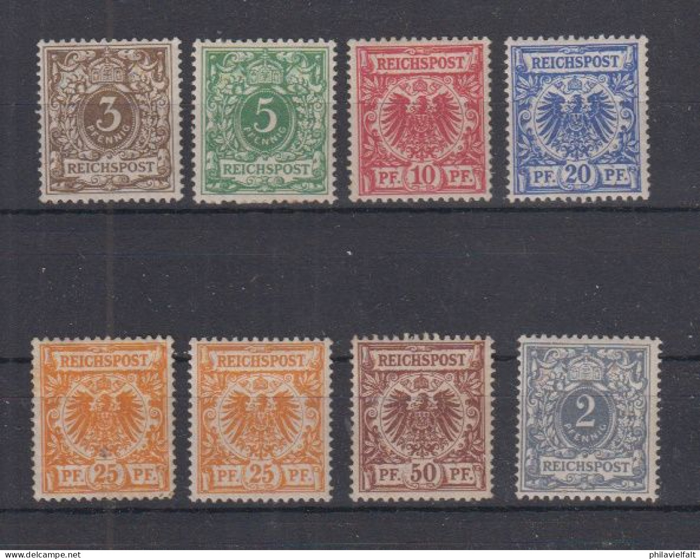 Dt.Reich Krone & Adler MiNo. 45/50 + 52 * (45,50,52 **) Gpr 1x49b*,50d** Etwas Höher Signiert - Unused Stamps