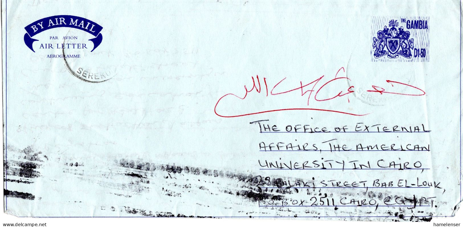 L76720 - Gambia - 2002 - D.1,50 GAAerogramm SEREKO... -> Ägypten - Gambia (1965-...)