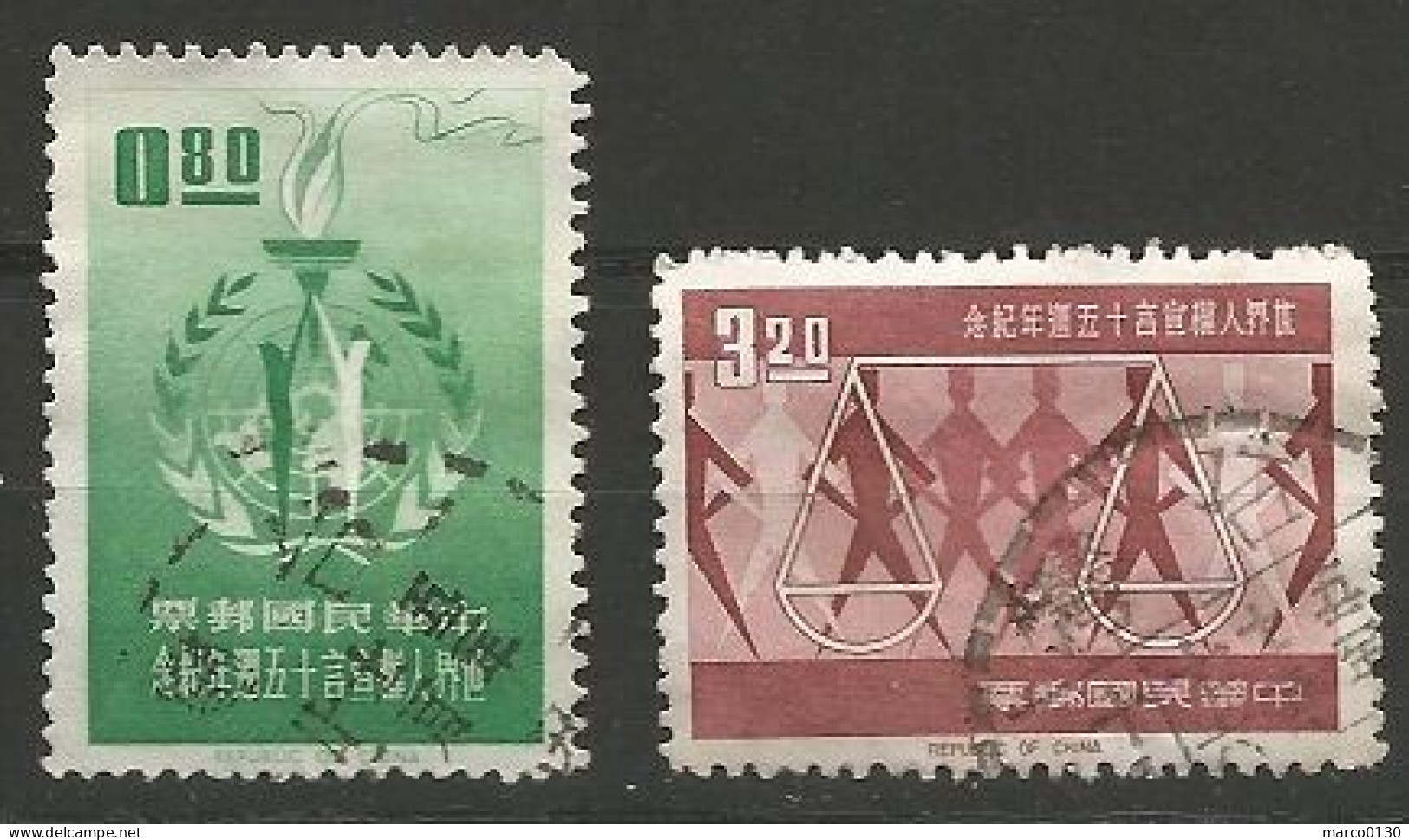 FORMOSE (TAIWAN) N° 448 + N° 449 OBLITERE - Used Stamps