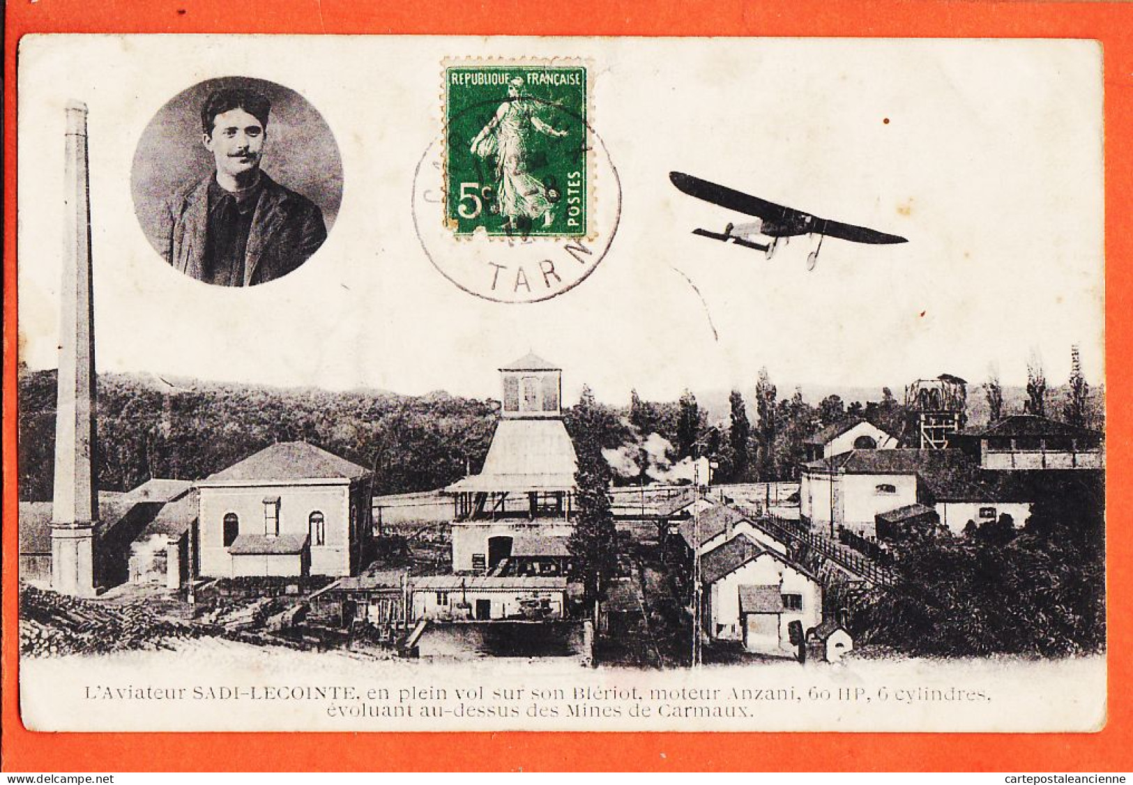 19470 / ⭐ Aviateur SADI-LECOINTE ◉ Viaduc VIAUR Monoplan BLERIOT Moteur ANZANI Mines CARMAUX ◉ Ed. CAHUZAC Bazar Carmaux - Carmaux