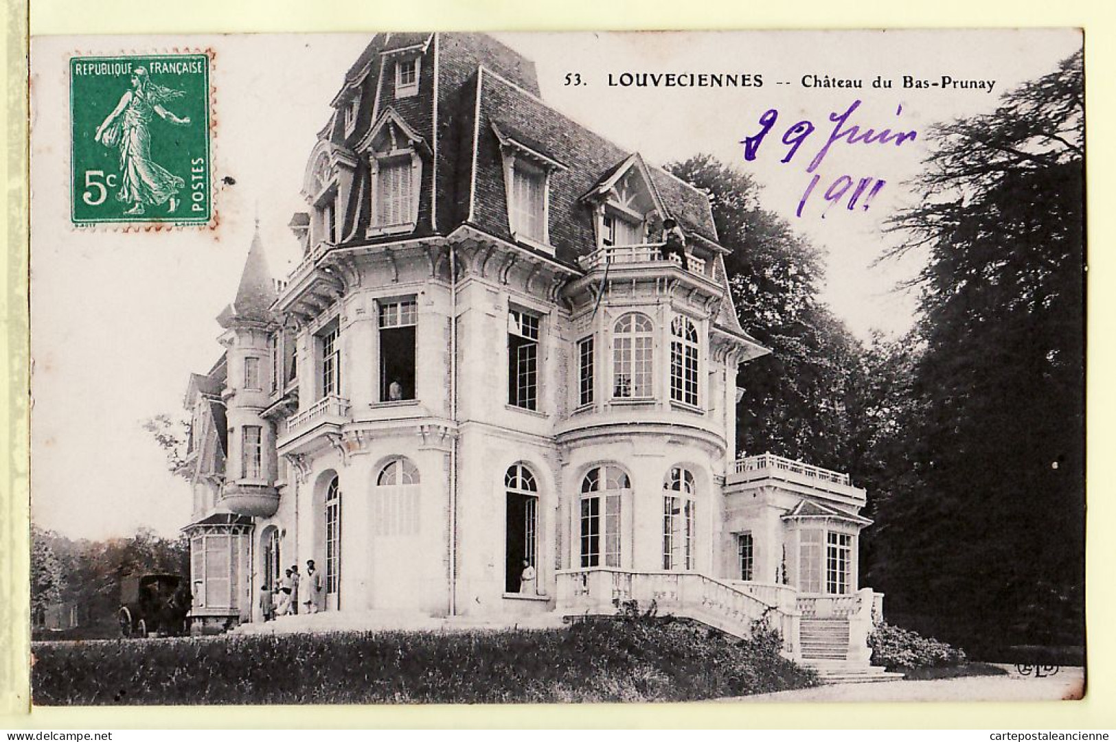 19331 / LOUVECIENNES 78-Yvelines Chateau Du BAS-PRUNAY1911 à SERAZIN Paris E.L.D LE DELEY 53 Seine-Oise  - Louveciennes