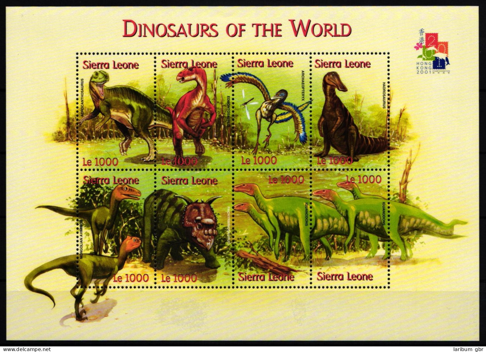Sierra Leone 3951-3958 Postfrisch Kleinbogen / Dinosaurier #JA057 - Sierra Leone (1961-...)