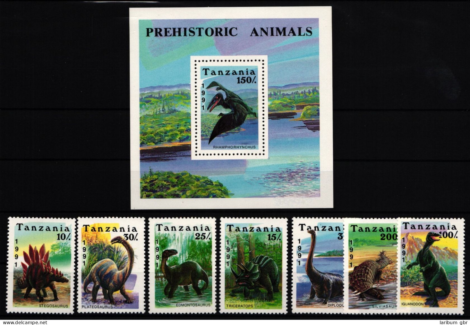 Tansania 854-861 Und Block 146 Postfrisch Dinosaurier #JA005 - Tanzania (1964-...)