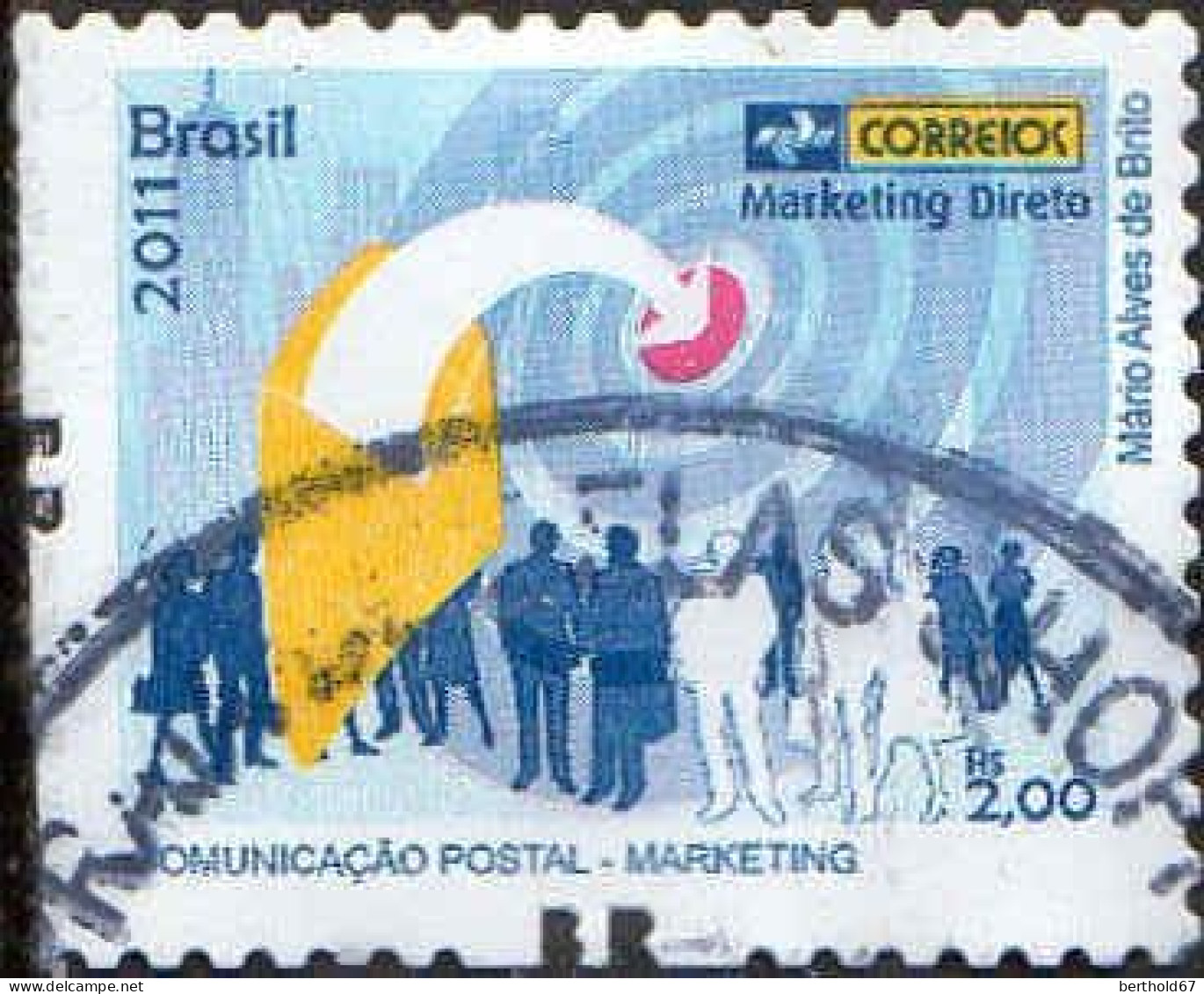 Brésil Poste Obl Yv:3193 Mi:3944 Comunicaçaco Postal Marketing (TB Cachet Rond) Dents Un Peu Courtes - Used Stamps