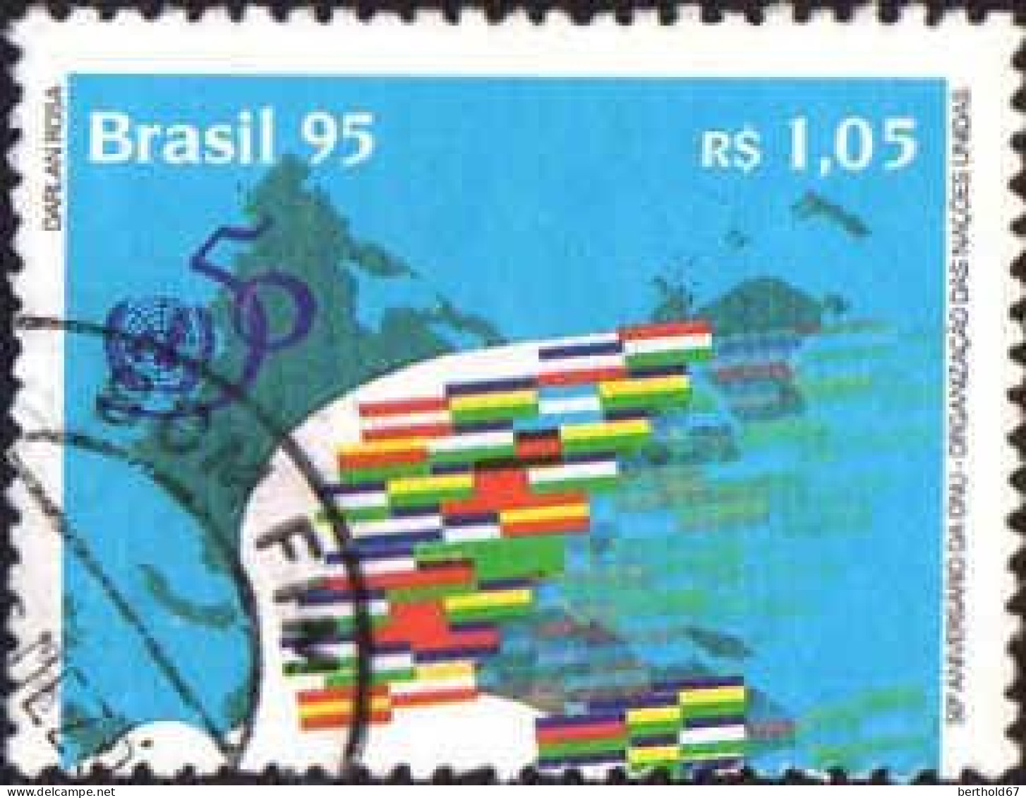 Brésil Poste Obl Yv:2252/2253 50.Anniversaire Des Nations Unies (Beau Cachet Rond) - Usados