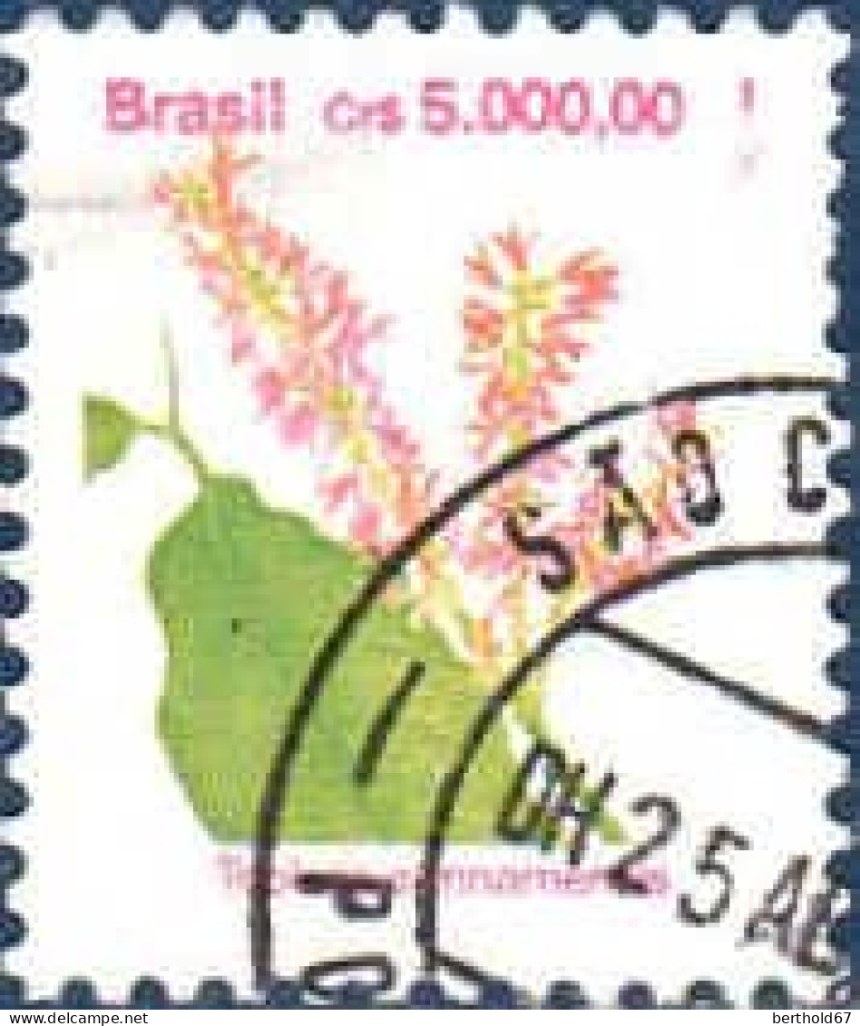 Brésil Poste Obl Yv:2095/2096 Fleurs (TB Cachet Rond) - Oblitérés