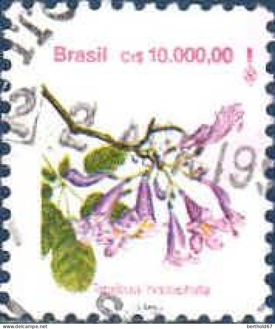 Brésil Poste Obl Yv:2095/2096 Fleurs (TB Cachet Rond) - Used Stamps