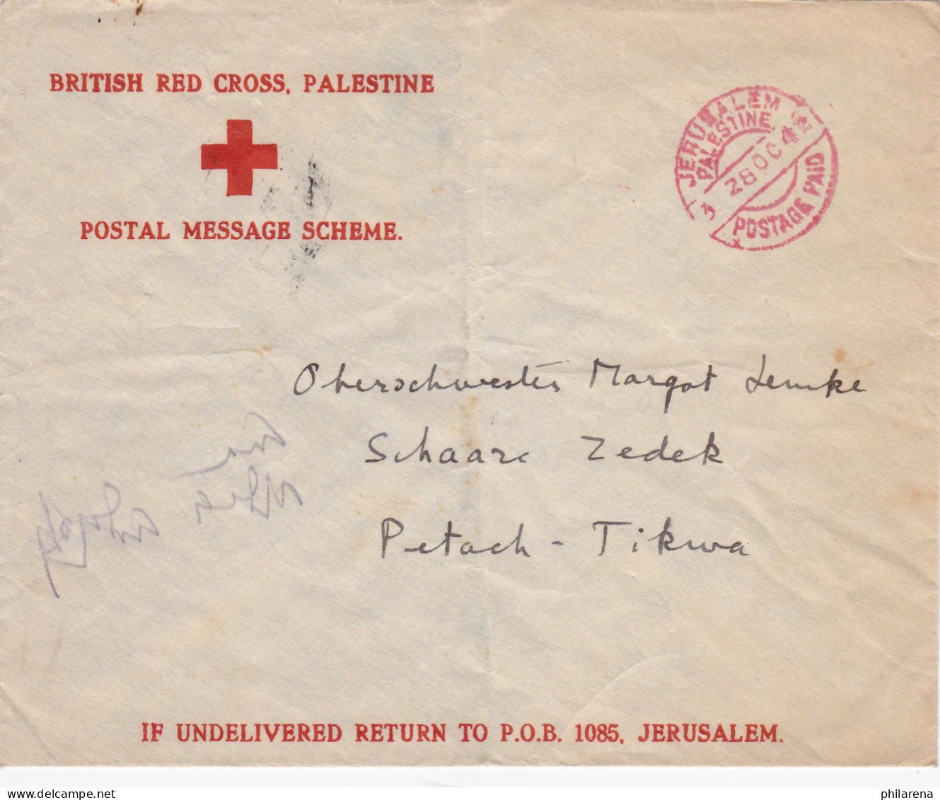 British Red Cross Palestine 1942 - Palestine