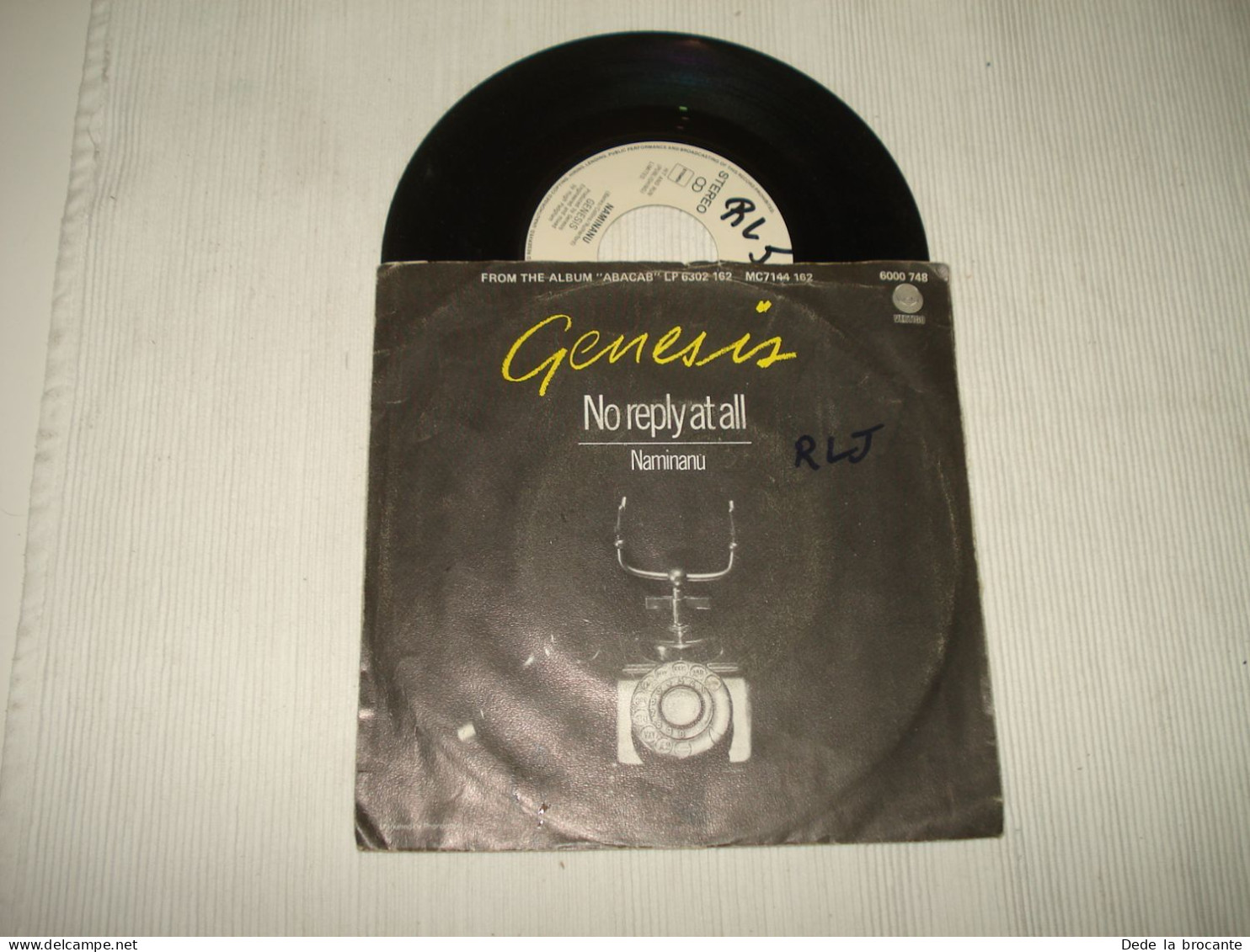 B14 /  Genesis – No Reply At All - SP - Vertigo – 6000 748 - Neth  1981  EX/VG+ - Rock