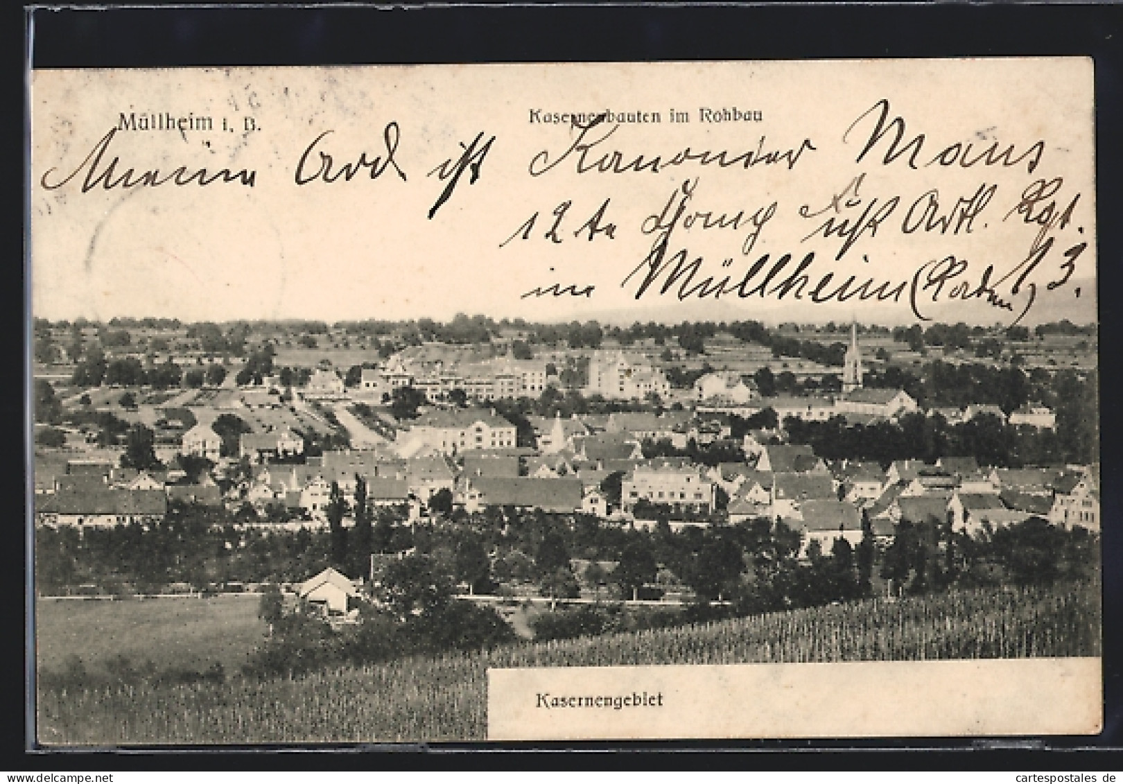 AK Müllheim I. B., Kasernengebiet, Kasernenbauten Im Rohbau  - Muellheim