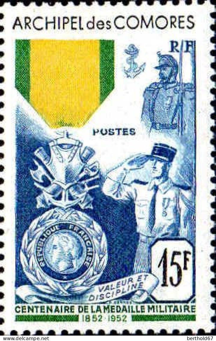 Comores Poste N** Yv: 12 Mi:35 Centenaire De La Médaille Militaire - Ungebraucht