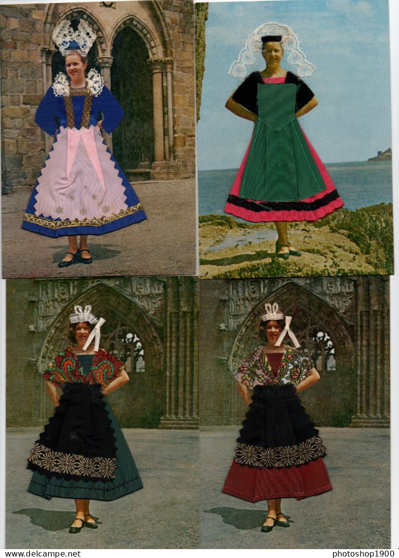 8 Cartes Postales De Collection . Costumes Bretons . Brodée - Sammlungen & Sammellose