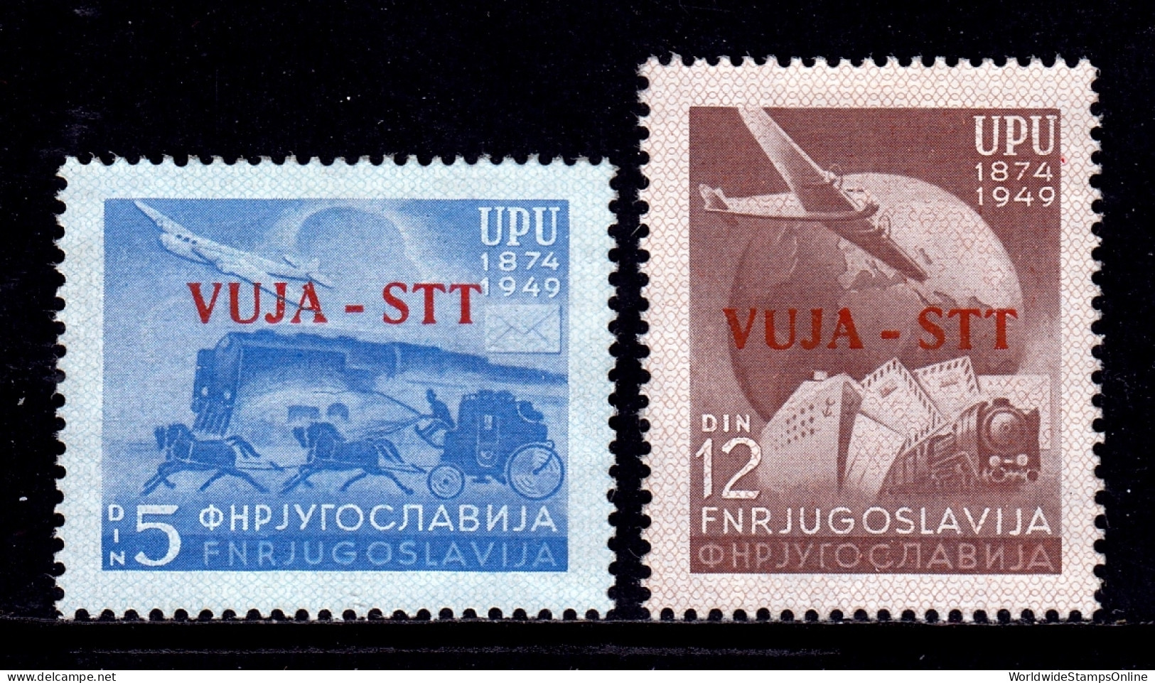 Yugoslavia (Trieste) - Scott #15-16 - MH - Heavily Disturbed Gum - SCV $21 - Neufs