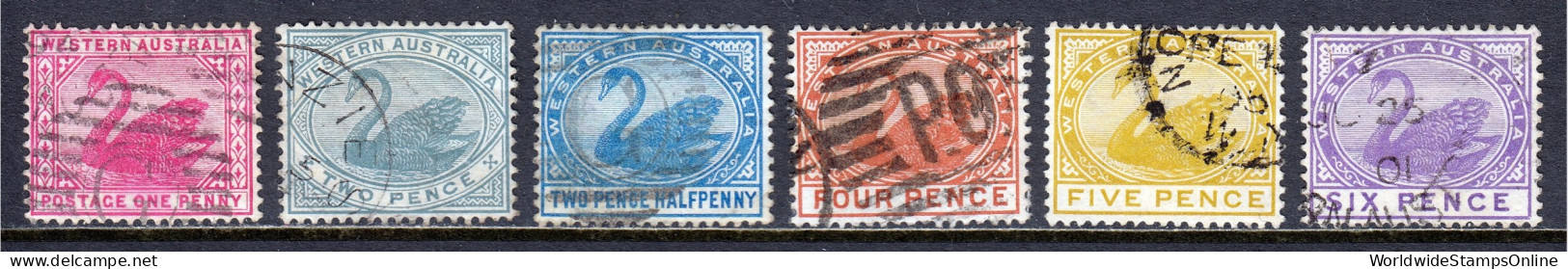 Western Australia - Scott #62//67 - Used - Short Set, See Desc. - SCV $22 - Used Stamps