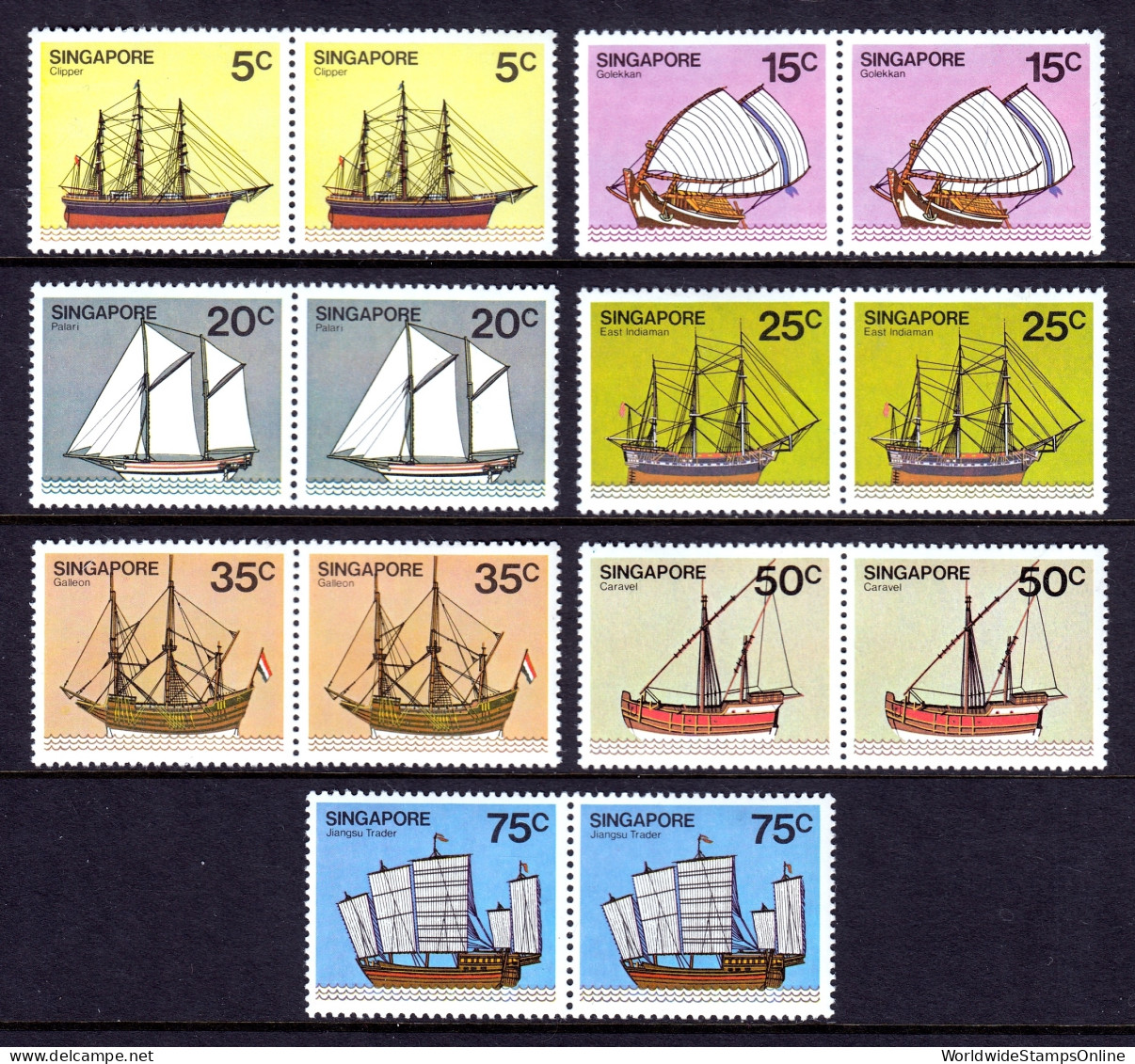 SIngapore - Scott #337//344 - Pairs - MNH - SCV $6.30 - Singapore (1959-...)