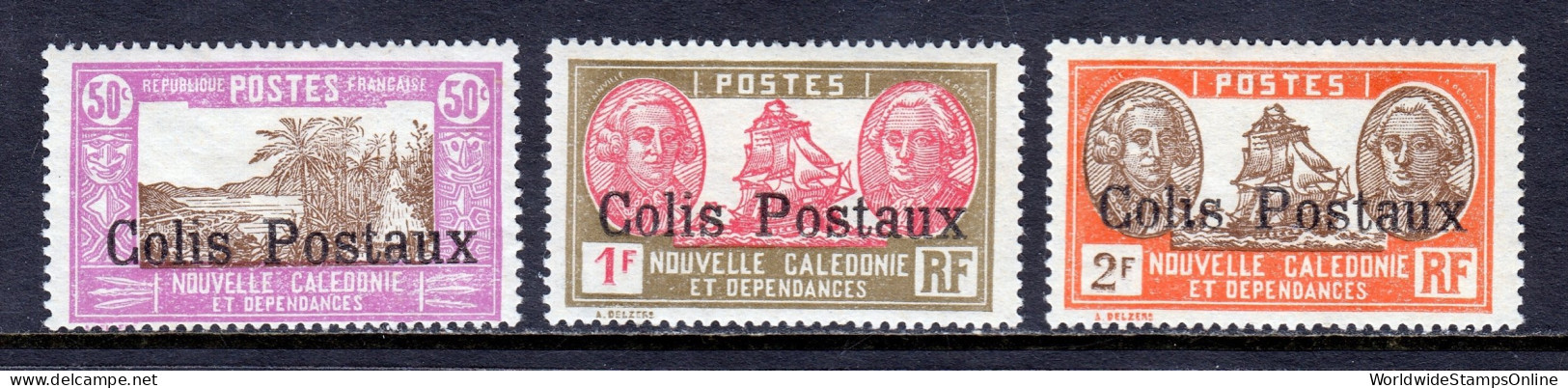 New Caledonia - Scott #Q4-Q6 - MH - Thin #Q6 - SCV $5.15 - Unused Stamps