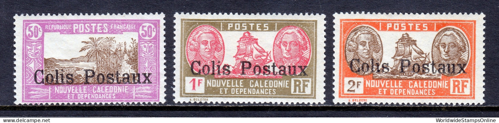 New Caledonia - Scott #Q4-Q6 - MH - Thin #Q6 - SCV $5.15 - Neufs