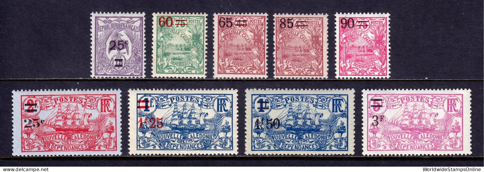 New Caledonia - Scott #124//133 - MH - See Description - SCV $12 - Nuevos