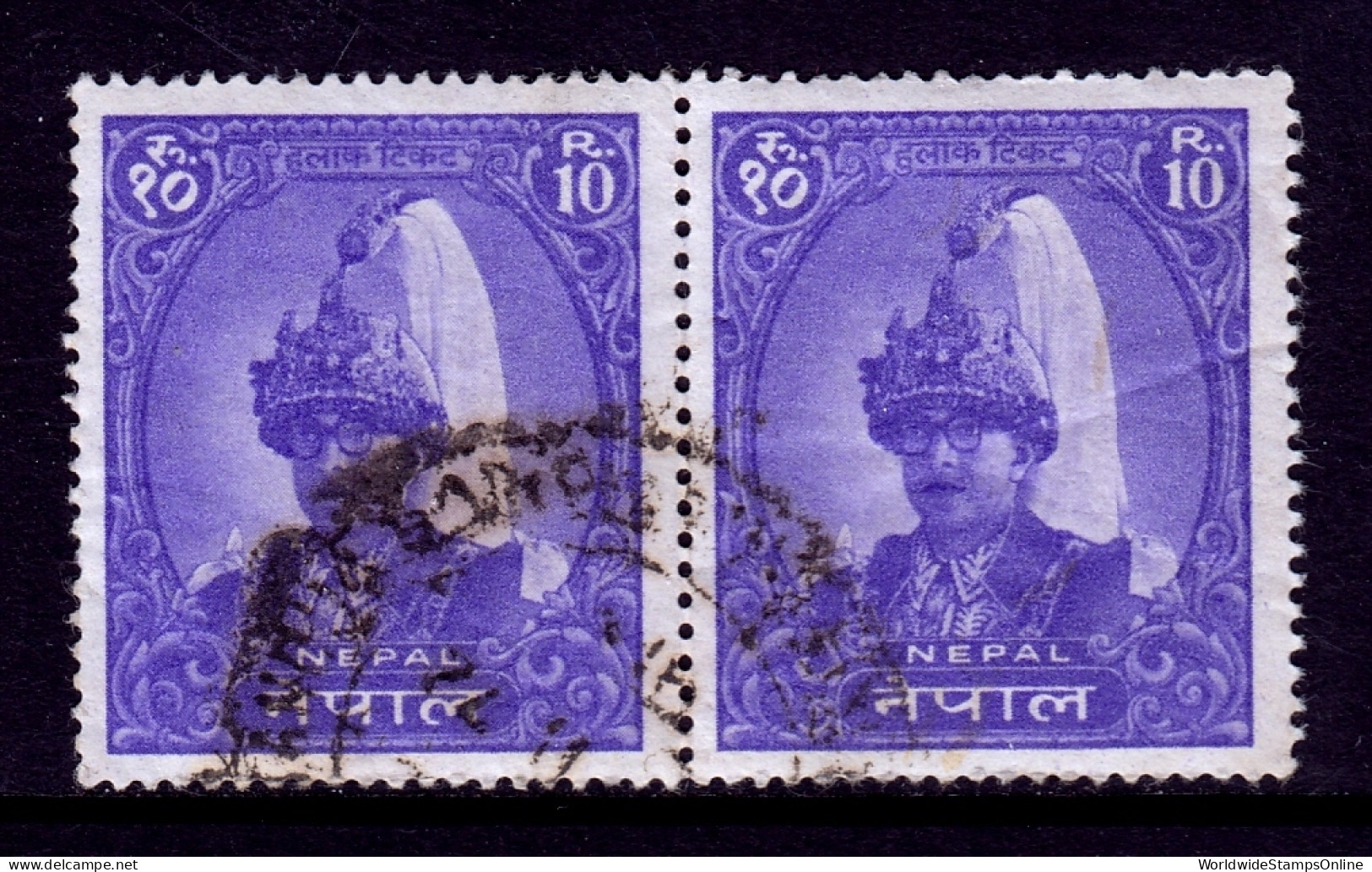 Nepal - Scott #151A - Used - Pair - Creasing, Thin Speck Right Stamp - SCV $20 - Nepal