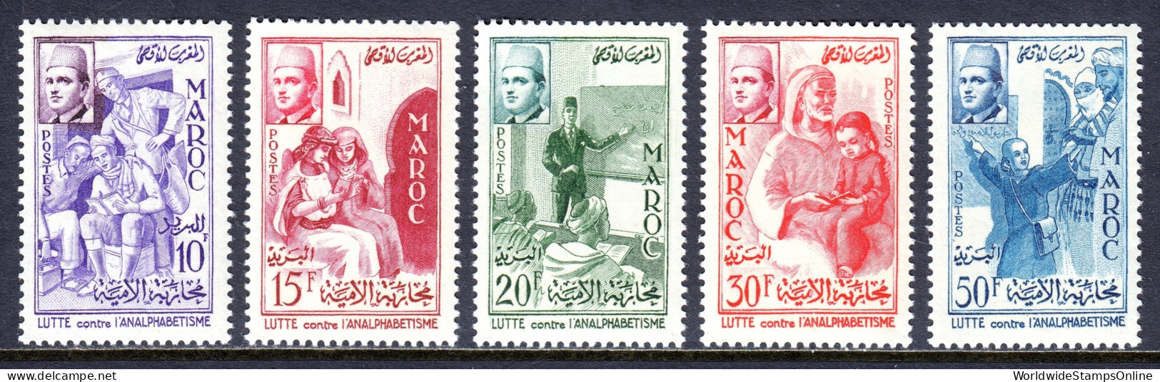 Morocco - Scott #8-12 - MH - SCV $19 - Marruecos (1956-...)