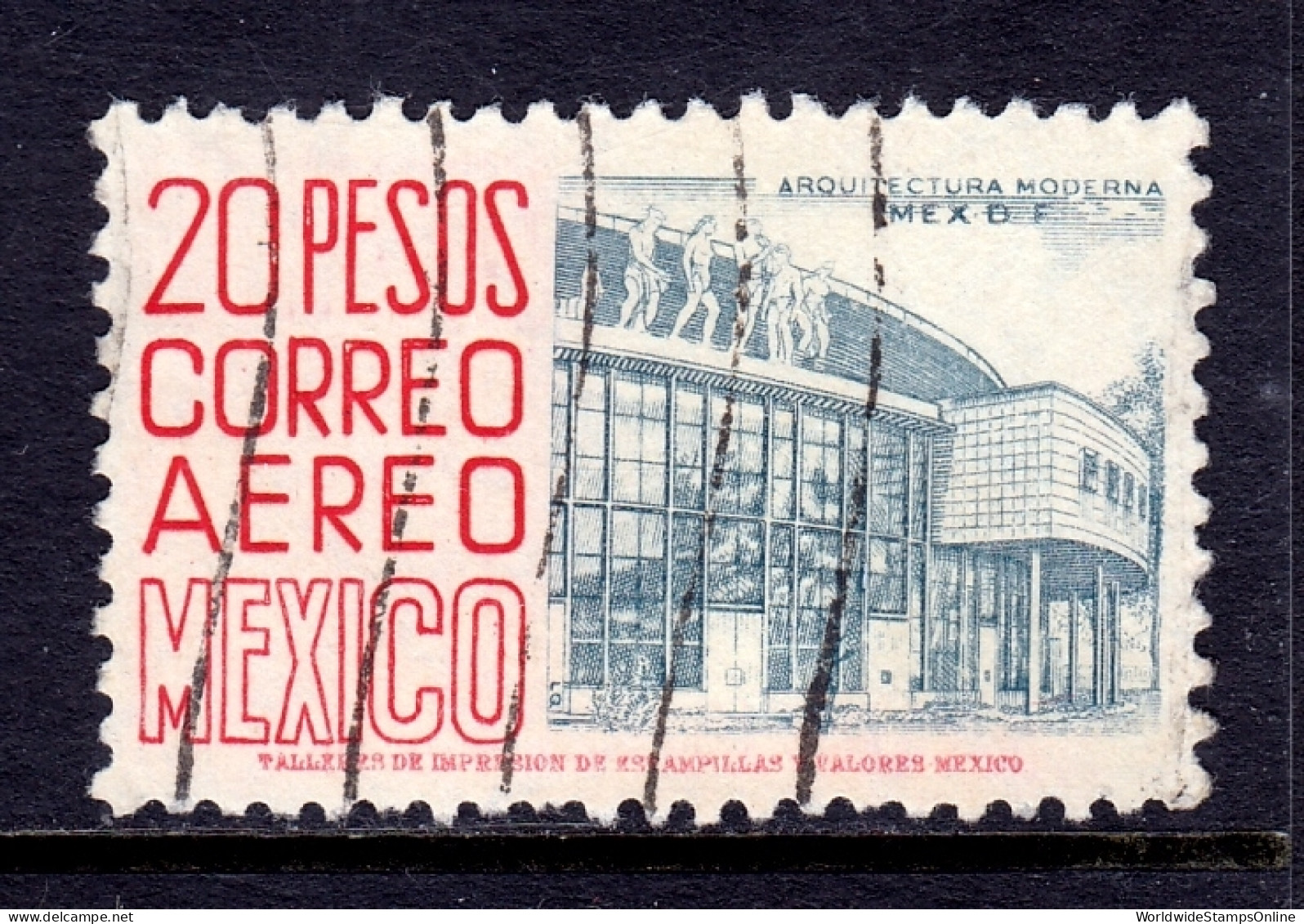 Mexico - Scott #C217 - Used - Inverted Watermark, Short Perf, Pulled Perf - Mexiko