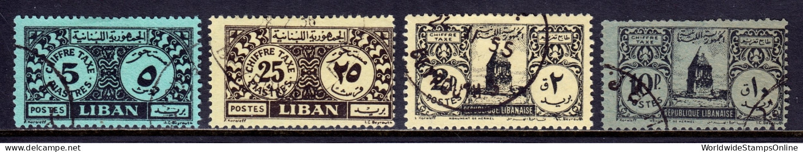 Lebanon - Scott #J41//J46 - Used - #J44 Is CTO, Pulled Perfs #J46 - SCV $14 - Libano