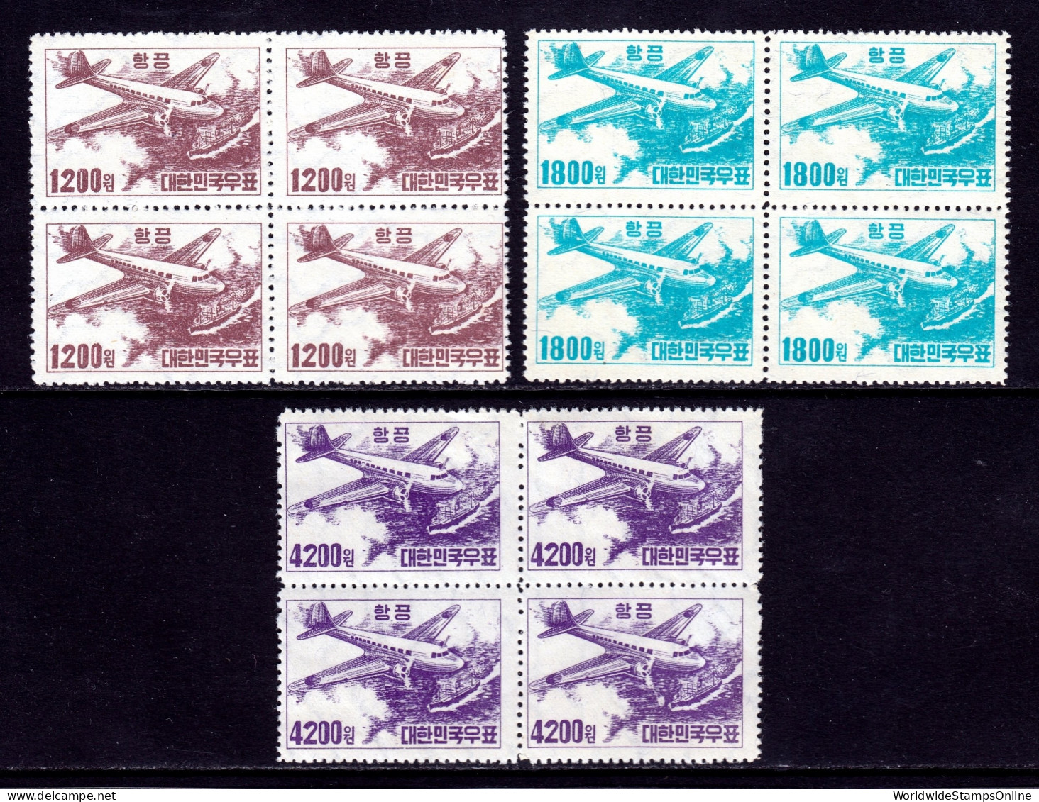 Korea - Scott #C6-C8 - Blk/4 - MNH/MH - Some Creasing, #C8 Is MLH - SCV $38 - Korea, South