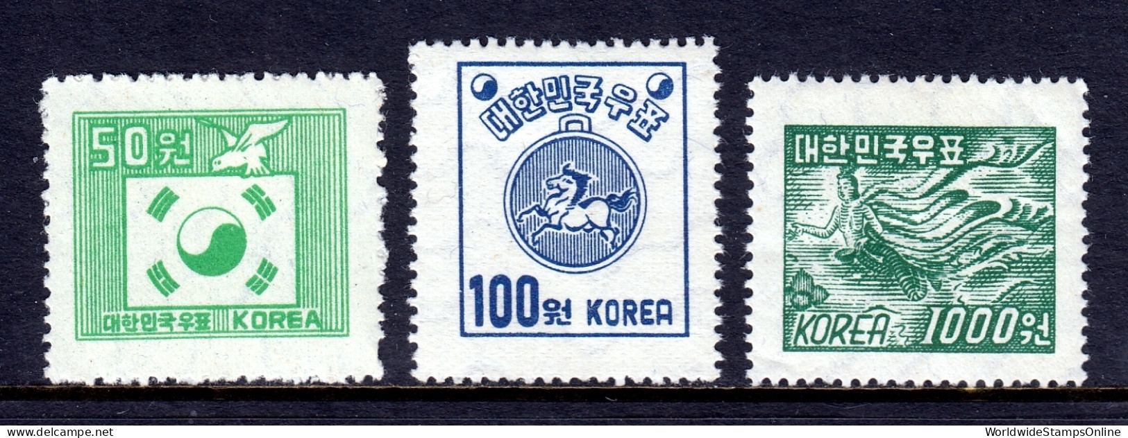 Korea - Scott #187D-189 - MH - A Bit Of Creasing On #189 - SCV $9.75 - Korea, South