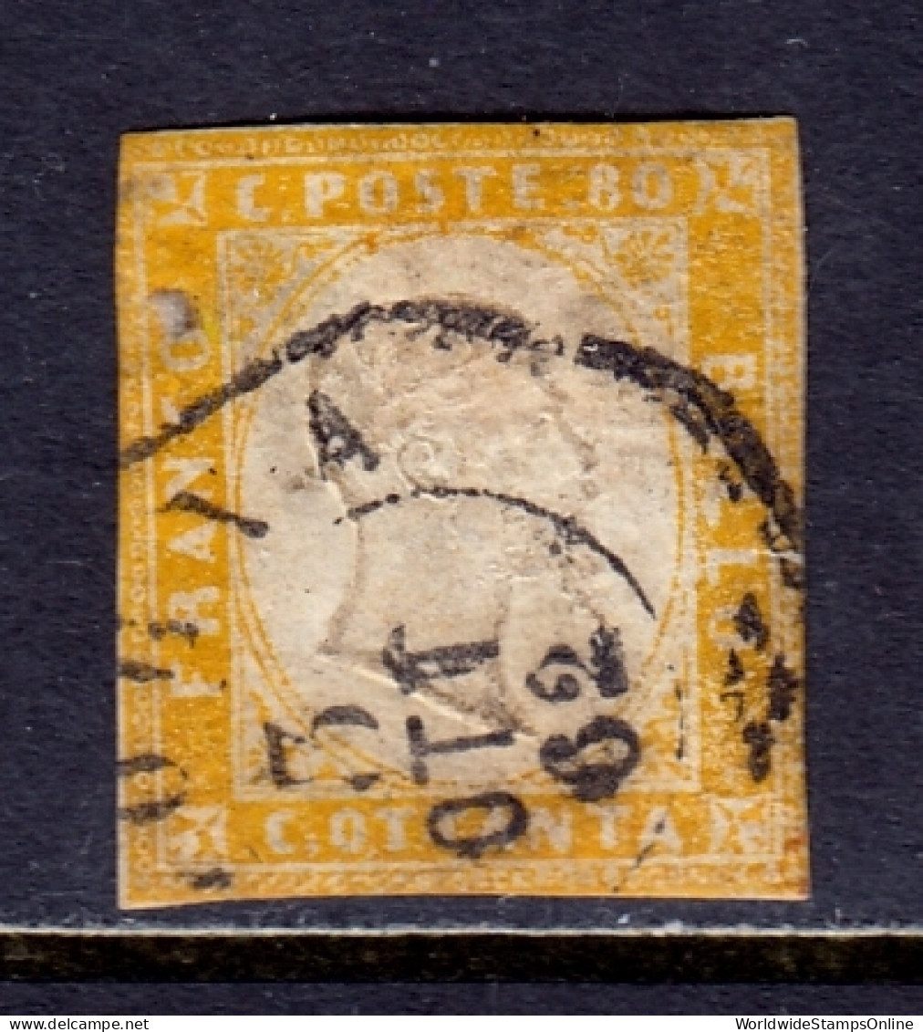 Italy (Sardinia) - Scott #11a - Close Cut, Sm. Tear CR - Used - SCV $24 - Sardaigne