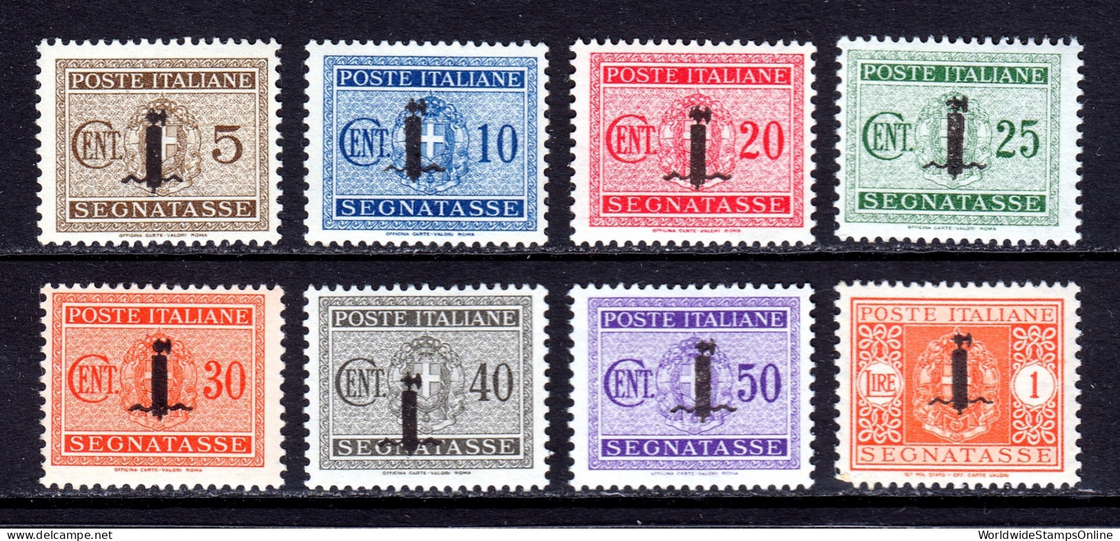 Italian Social Republic - Scott #J1//J9 - MH - Short Set - SCV $40 - Postage Due