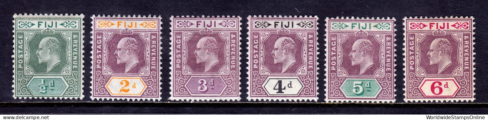 Fiji - Scott #59//66 - MH - Short Set, Minor Wrinkle #63, 65 - SCV $13 - Fidschi-Inseln (...-1970)