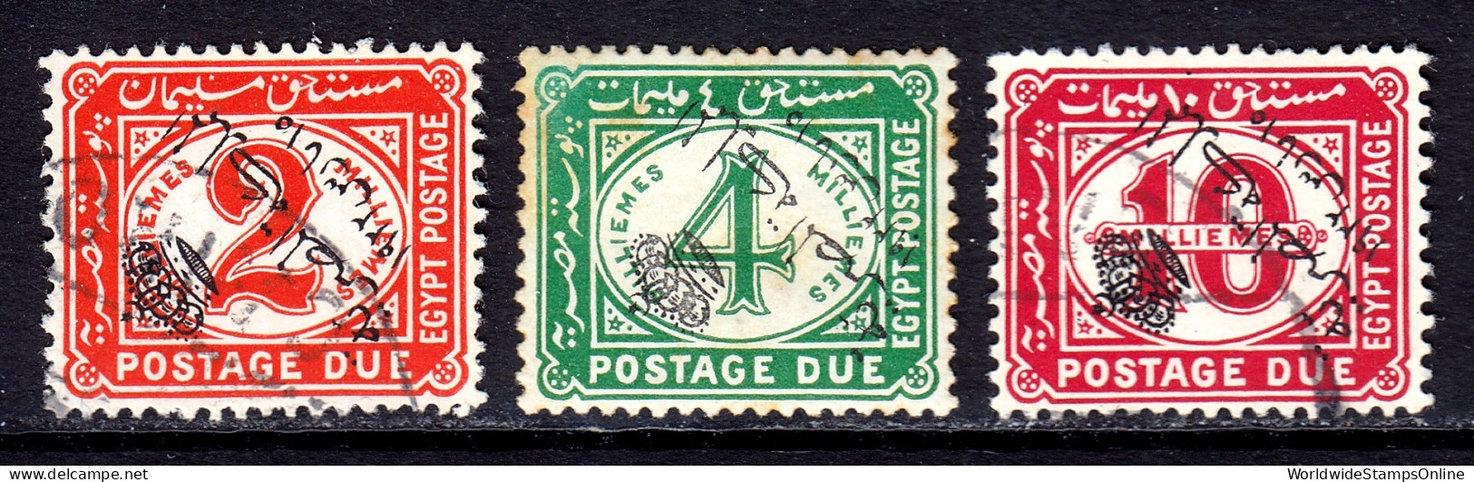 Egypt - Scott #J27//J29 - Used/MH - #J28 Is MH With Toning Spots - SCV $6.50 - Used Stamps