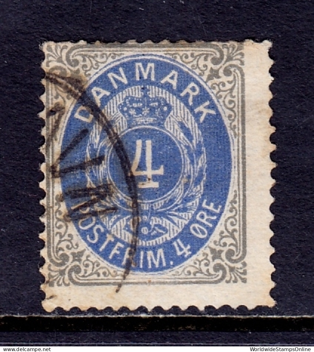 Denmark - Scott #26c - Used - Gray And Ultramarine - Pencil/rev. - SCV $16 - Usado