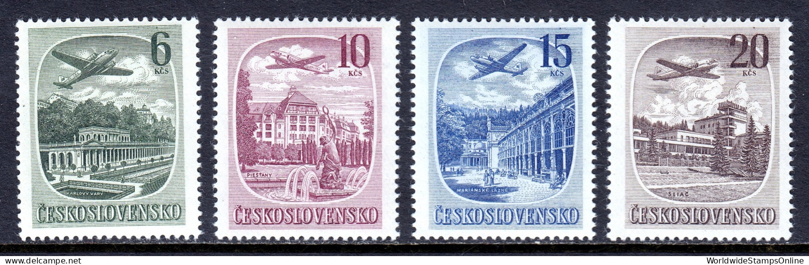 Czechoslovakia - Scott #C36-C39 - MH - Light Crease UL Cnr. #C36 - SCV $22 - Corréo Aéreo