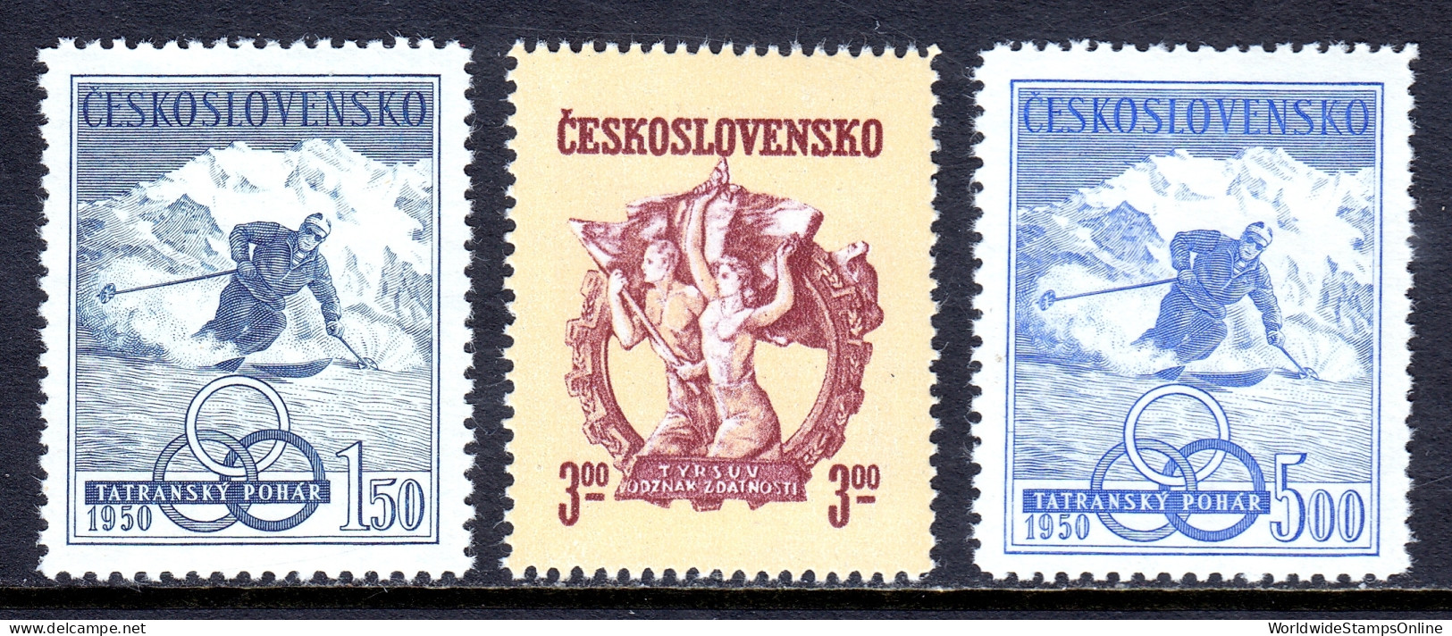 Czechoslovakia - Scott #401-403 - MNH - Gum Bump #402 - SCV $9.75 - Ongebruikt