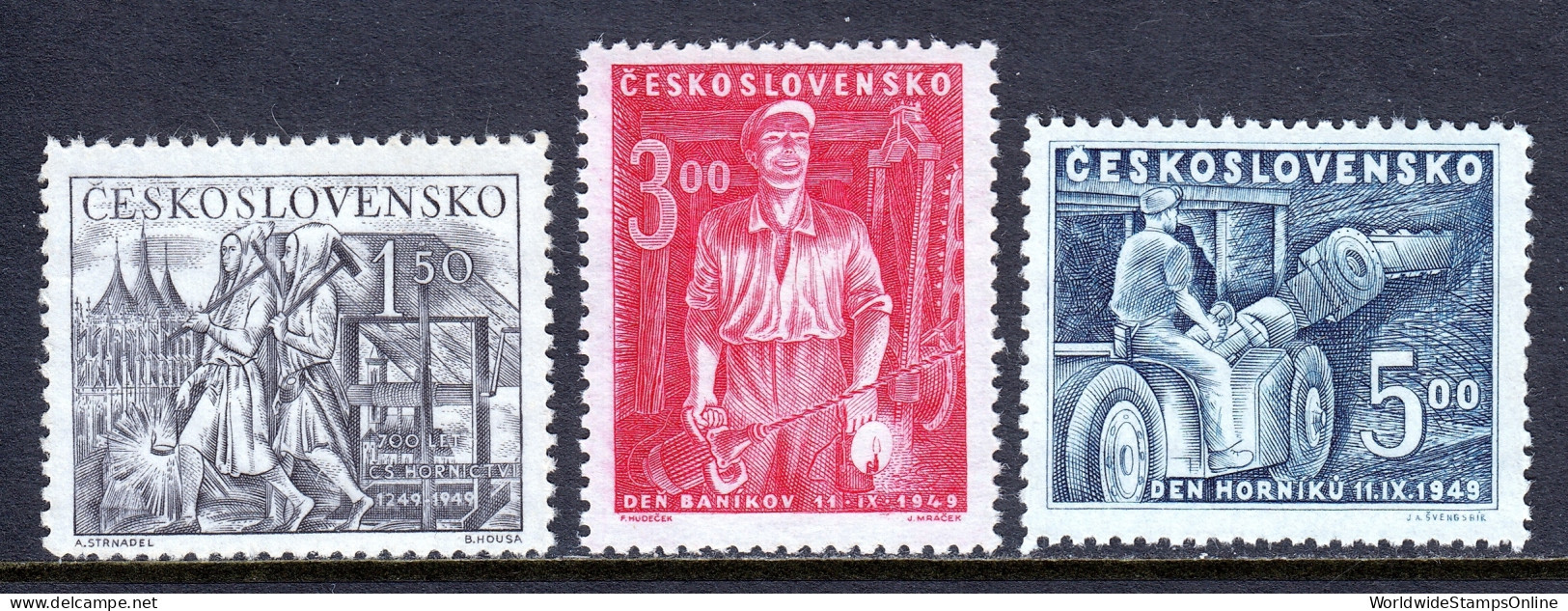 Czechoslovakia - Scott #394-396 - MNH - SCV $13 - Nuovi