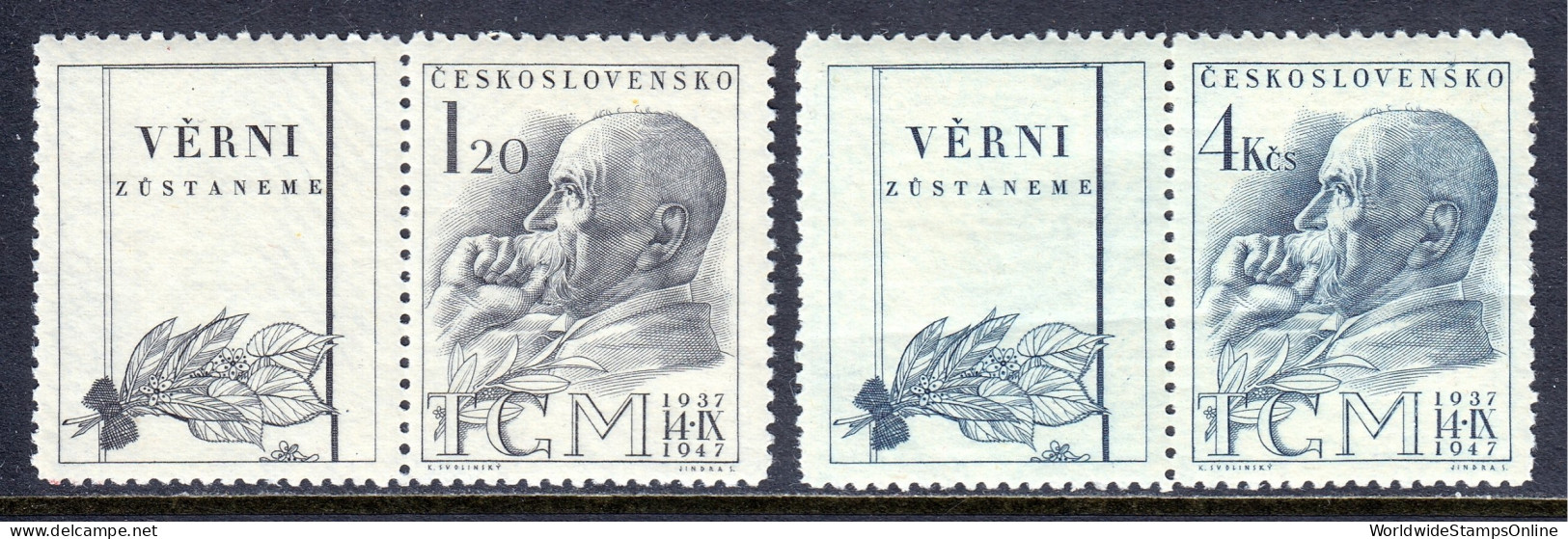 Czechoslovakia - Scott #334-335 - MNH - With Labels, See Desc. - SCV $7.50 - Nuovi