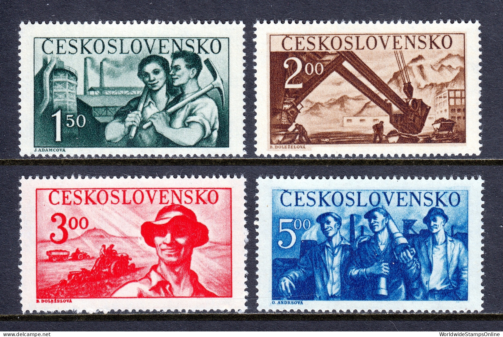 Czechoslovakia - Scott #410-413 - MNH - Gum Bump #410 - SCV $6.50 - Nuovi