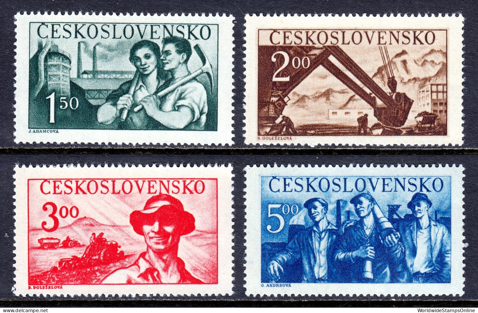 Czechoslovakia - Scott #410-413 - MNH - A Few Gum Bumps - SCV $6.50 - Unused Stamps
