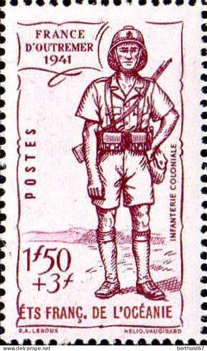 Océanie Poste N** Yv:136 Mi:144 France D'Outremer Infanterie Coloniale - Unused Stamps