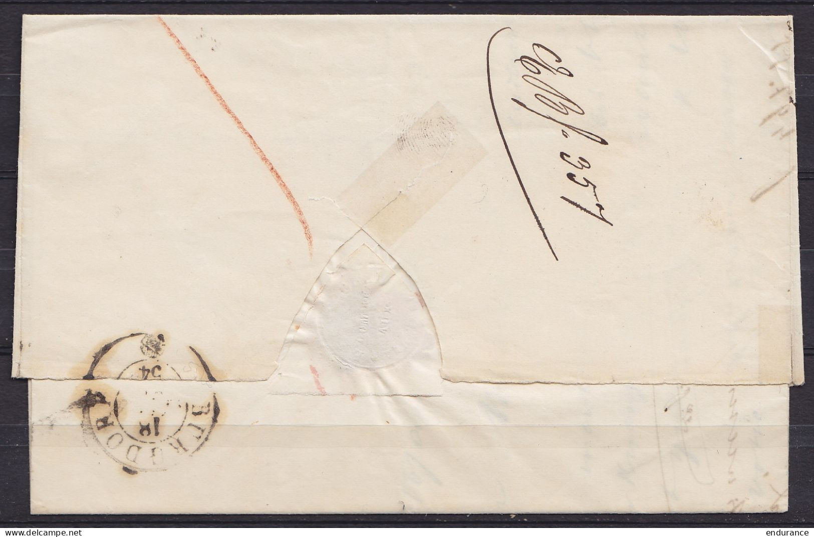 Suisse - L. Càd VERRIERES /16 JANV 1854 Pour BERGDORF (voir Càd Arrivée Au Dos) - Storia Postale