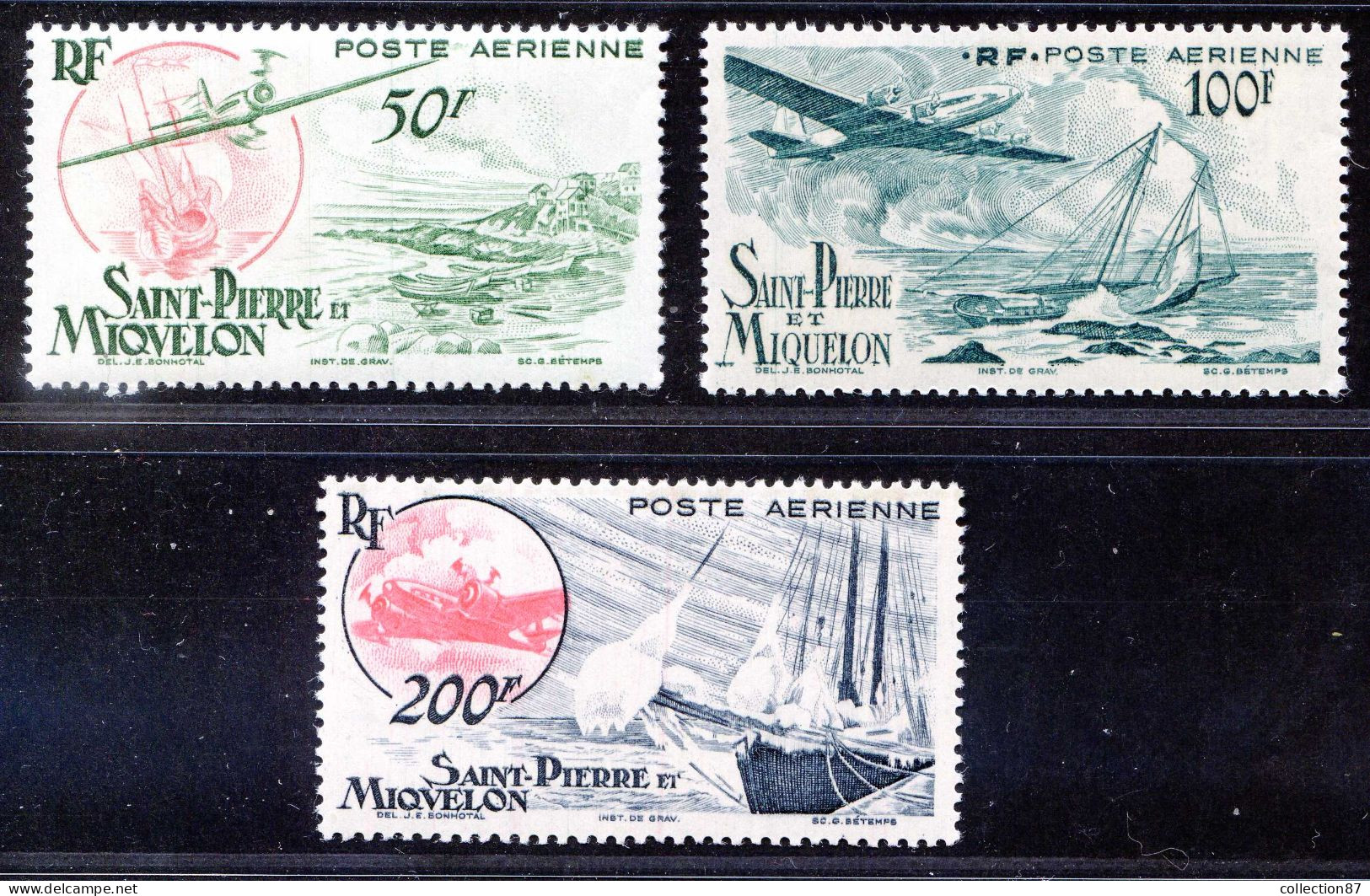 REF 086 > SAINT PIERRE Et MIQUELON < PA N° 18 ** 19 ** 20 ** < Neuf Luxe Voir Dos - MNH * * < SPM Poste Aérienne - Nuevos